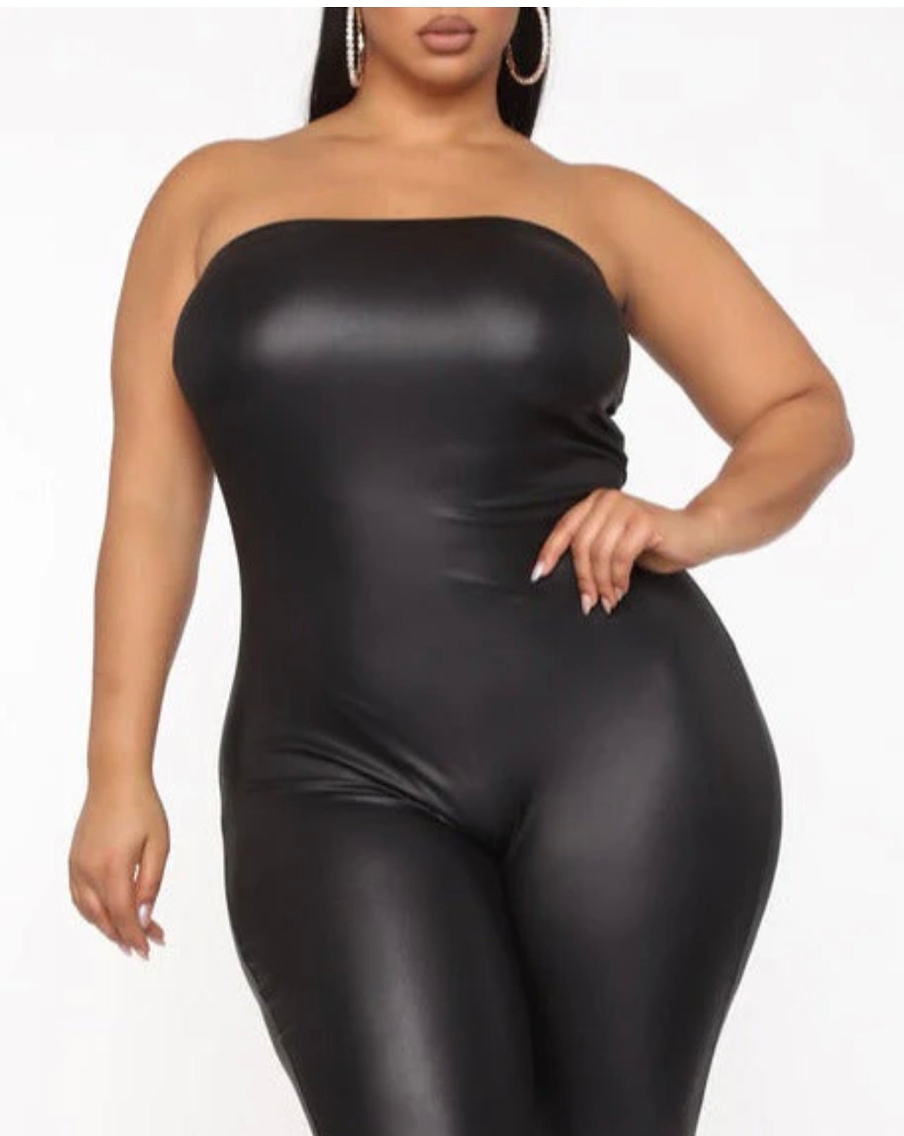 Tube Vegan Leather Jumpsuit - Arianna's Kloset