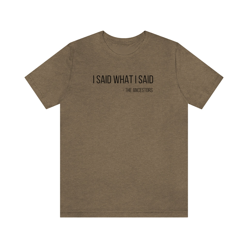 I Said What I Said Jersey Short Sleeve Tee - Arianna's Kloset