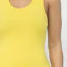 Yellow Cotton Spandex  Tank Bodycon Midi Dress - Arianna's Kloset