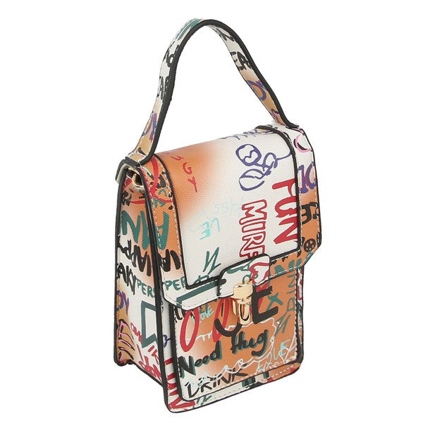 FWRD Renew Chanel Graffiti Printed Canvas Street Tote Bag in Multi | FWRD