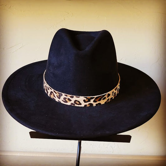 Bornea Leopard Suede Leather Hat Band Only