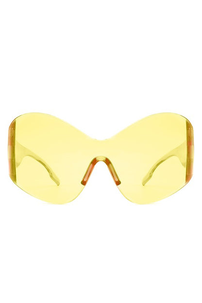 Fashion Rimless Oversized Wraparound Sunglasses - Arianna's Kloset
