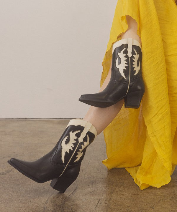 OASIS SOCIETY Houston - Layered Panel Cowboy Boots - Arianna's Kloset