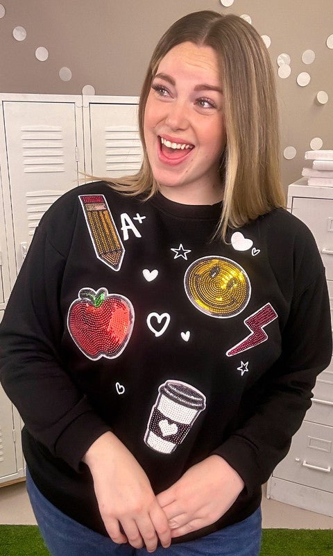 Teacher Sparkle Sweatshirt - Arianna's Kloset