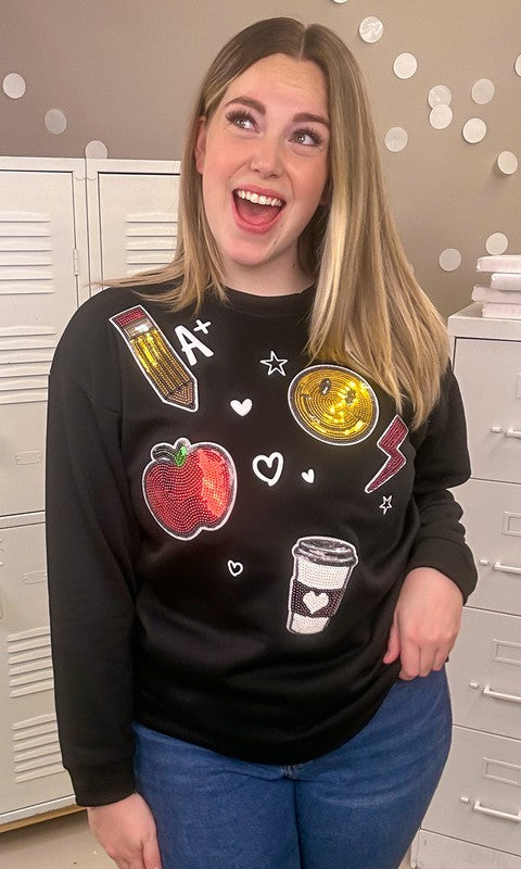Teacher Sparkle Sweatshirt - Arianna's Kloset