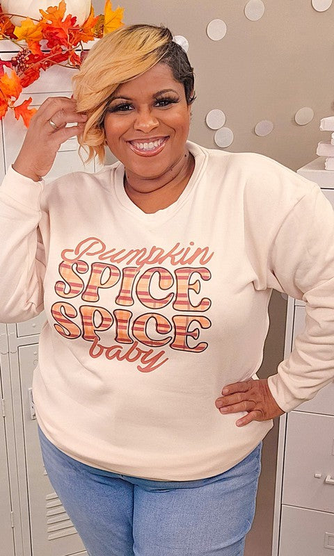 Pumpkin Spice Spice Baby Graphic Sweatshirt - Arianna's Kloset