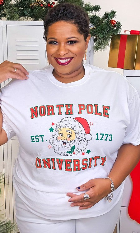 North Pole University Graphic T-Shirt - Arianna's Kloset