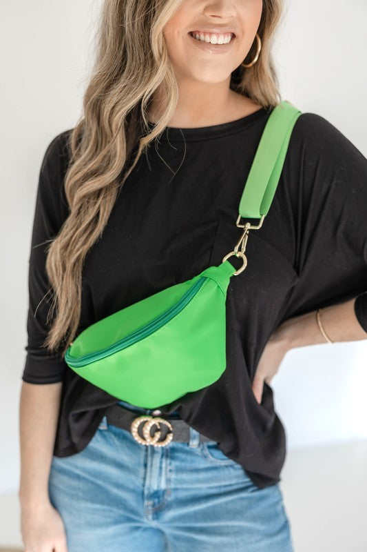 Colorful Nylon Sling Bum Hip Bag with Strap - Arianna's Kloset