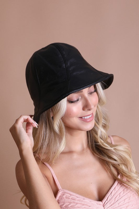 Vegan Leather Bucket Hat - Arianna's Kloset