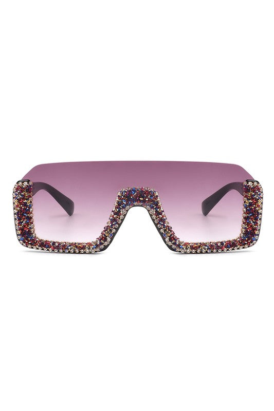 Square Half Frame Oversize Fashion Sunglasses - Arianna's Kloset