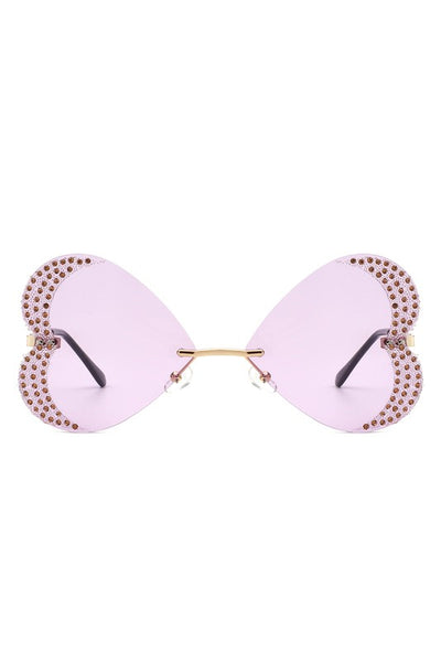 Rimless Butterfly Tinted Fashion Women Sunglasses - Arianna's Kloset