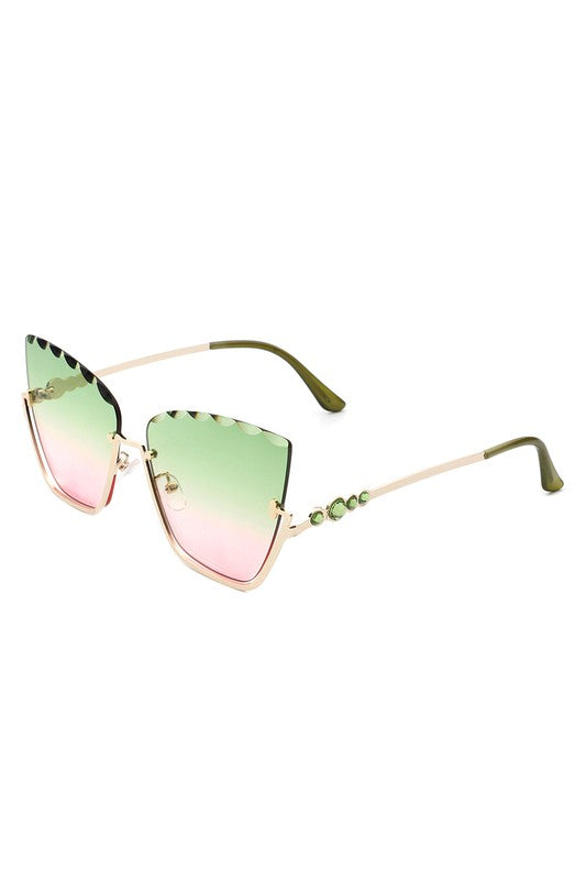 Half Frame Square Tinted Cat Eye Sunglasses - Arianna's Kloset