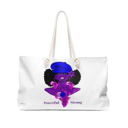 I AM Powerful & Strong Amythest-  Large Tote Bag - Arianna's Kloset