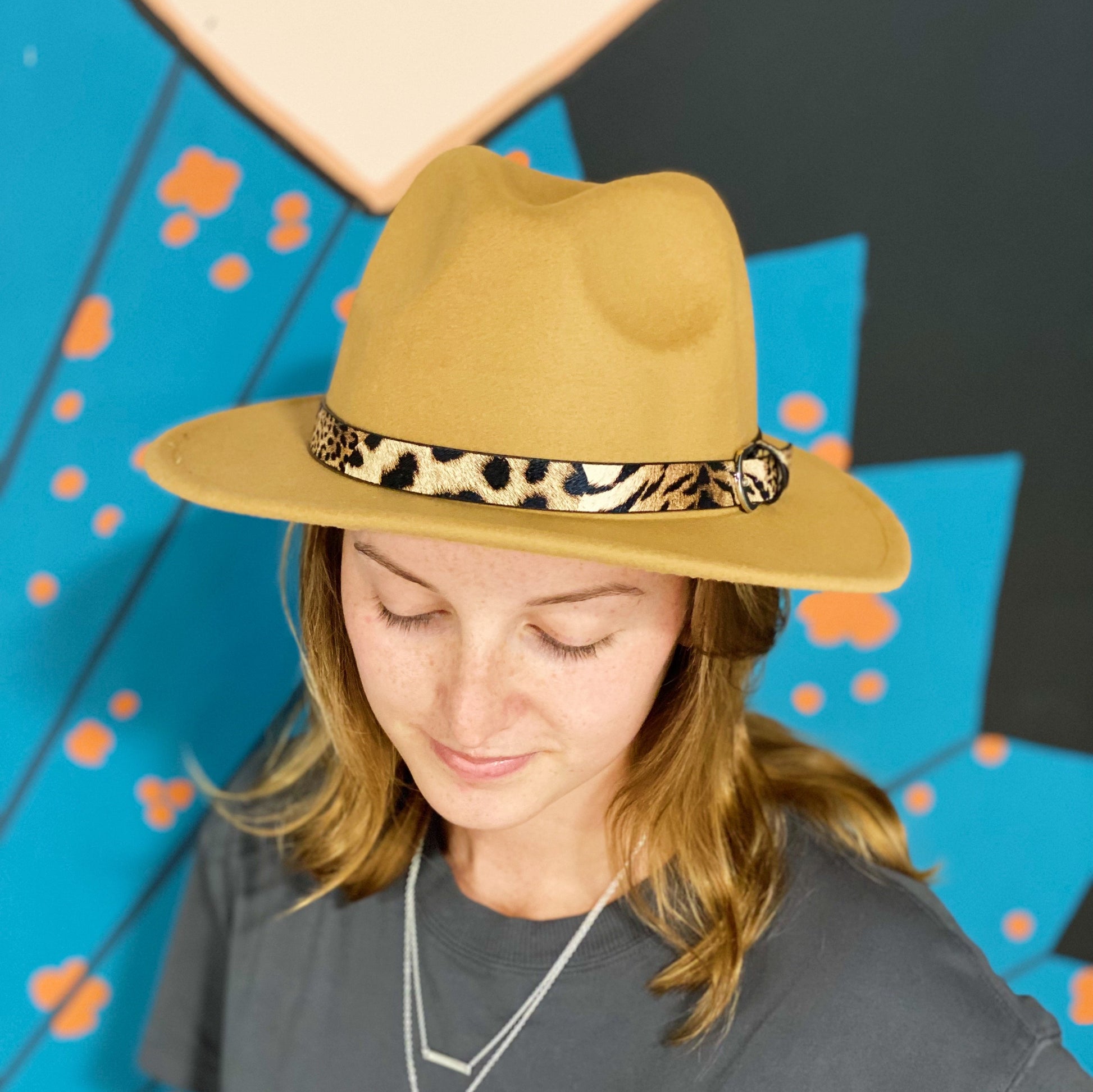 Leopard Band Fedora Hat - Arianna's Kloset