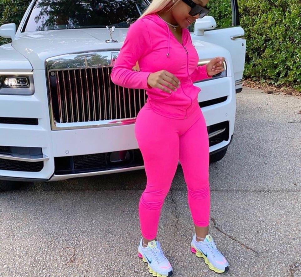 Pink hoodie best sale and leggings set